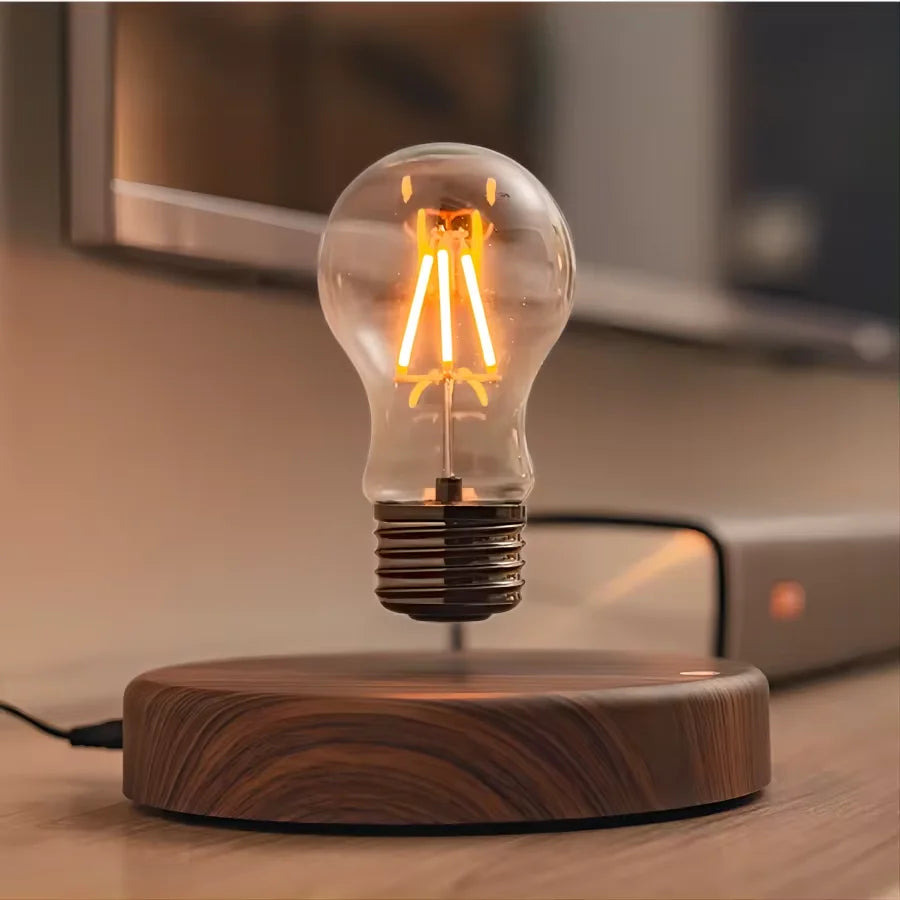 Levitating LED Bulb Lamp – Magnetic Floating Light with Warm Ambient Glow